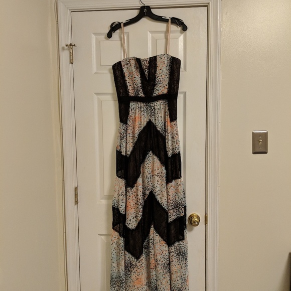 bcbg print and lace blocked strapless dress - Picture 6 of 6